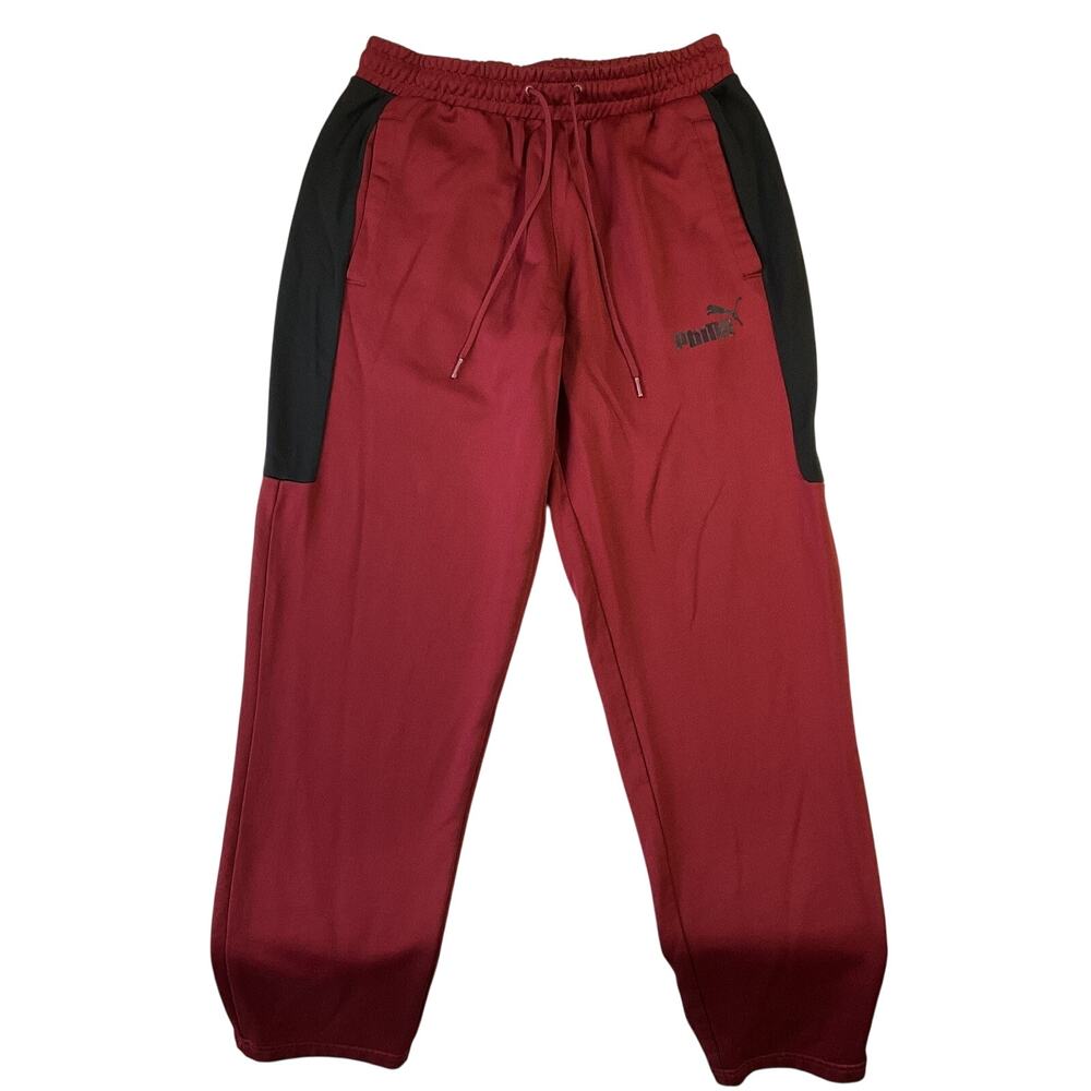 Puma Men Activewear Pants S Red Sweatpants Logo 28" Inseam & 28” Waist Stretchy